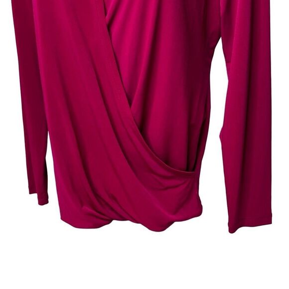 Ivanka Trump magenta long sleeve wrap blouse size M - Picture 4 of 13